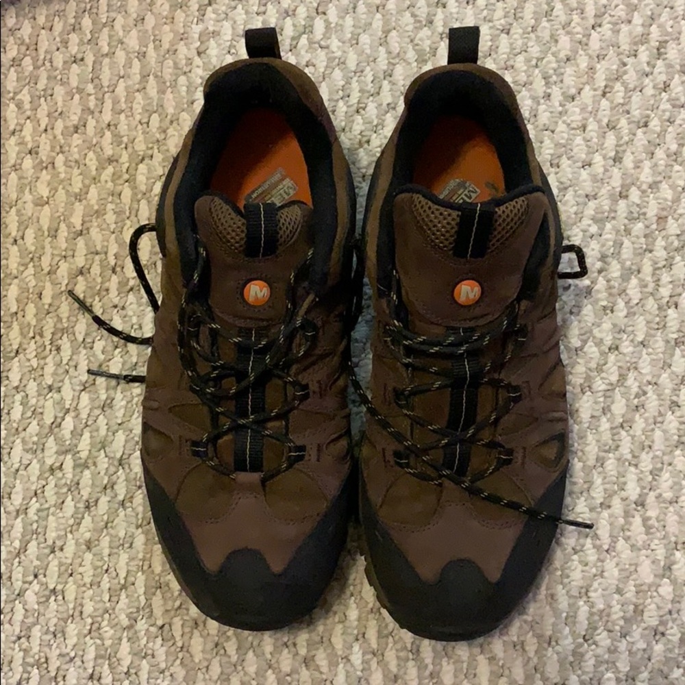 Merrell brown suede hiking shoes - low boot style.
